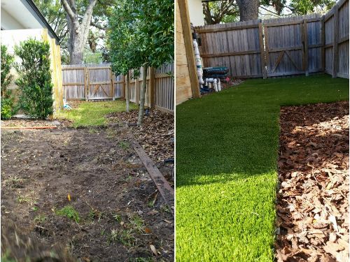 Before & After artificial turf installation