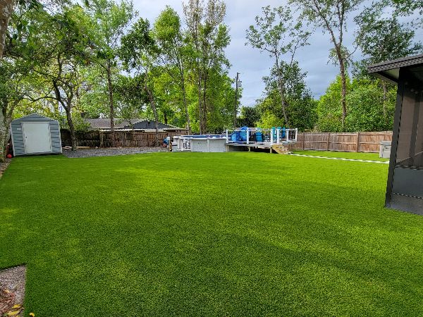 Backyard artificial grass turf