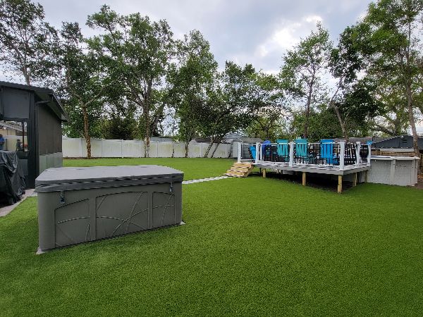 Residential artificial grass lawn