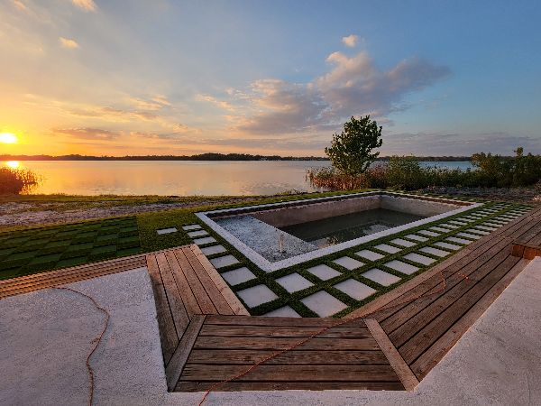 Swimming pool area landscape design