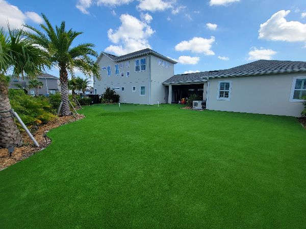 Playground with artificial grass