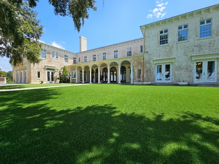 Charming home with artificial grass lawn